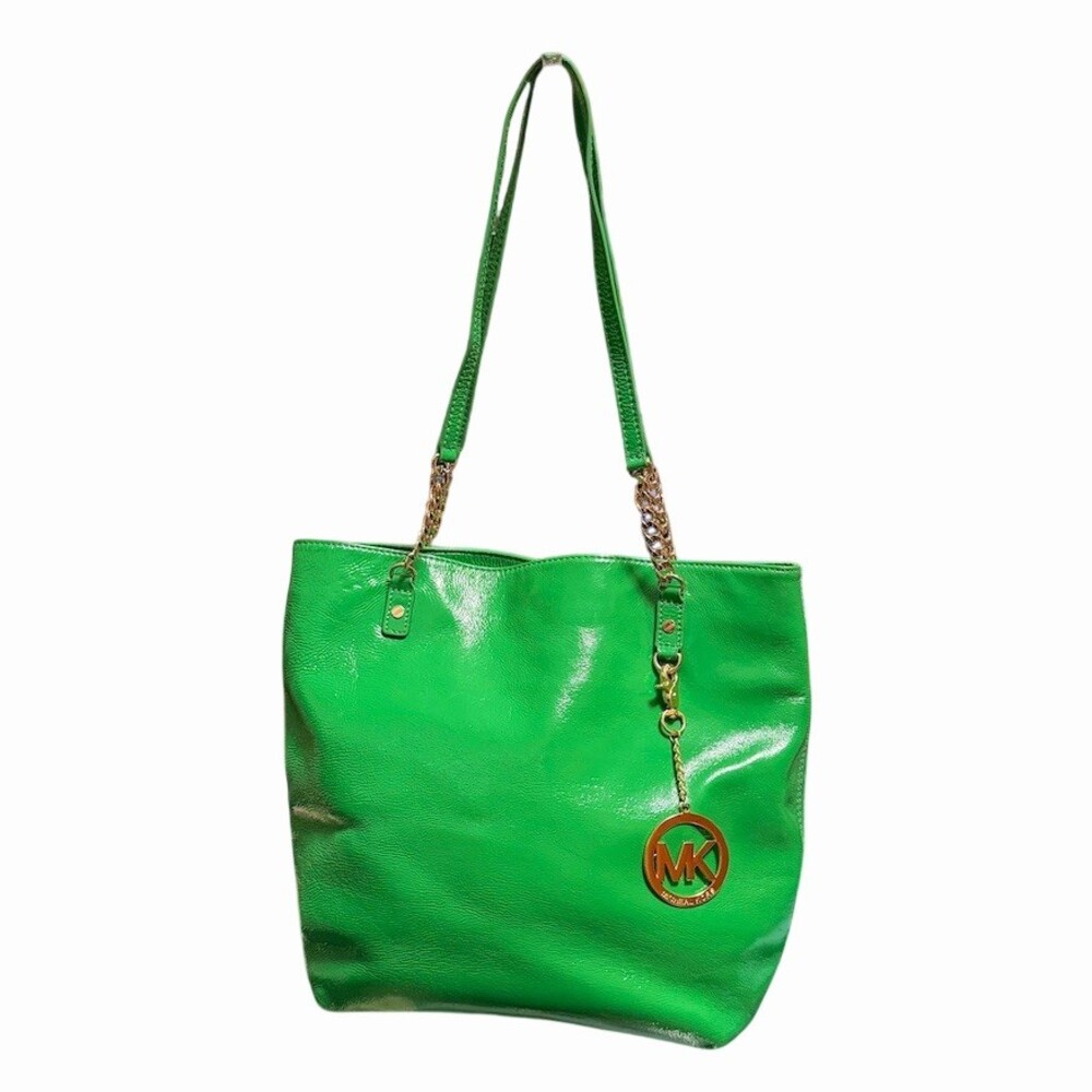 Michael Kors Green Jet Set Patent Leather Tote Bag
